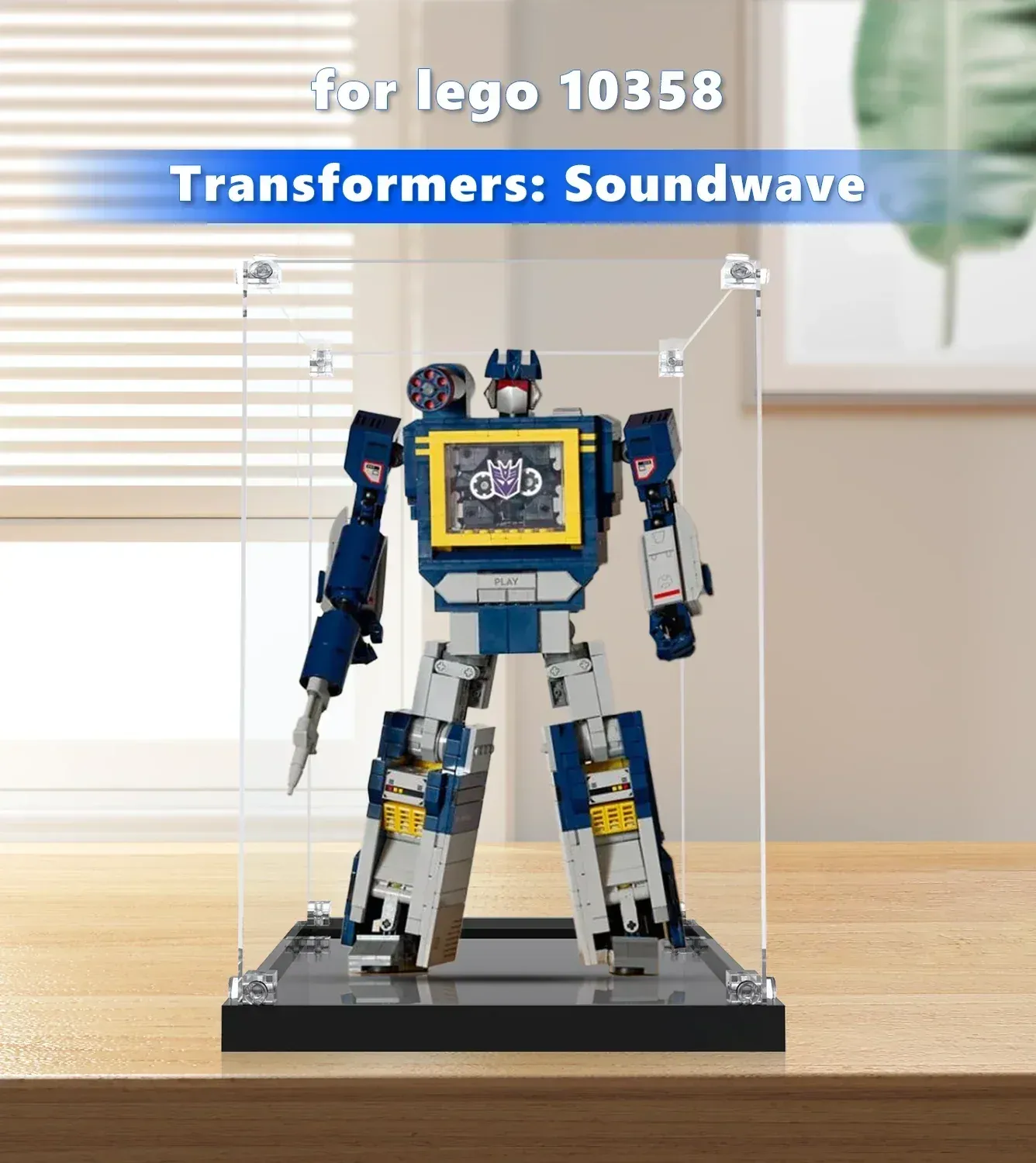 Display case for LEGO® Icons Transformers Soundwave 10358 — 5