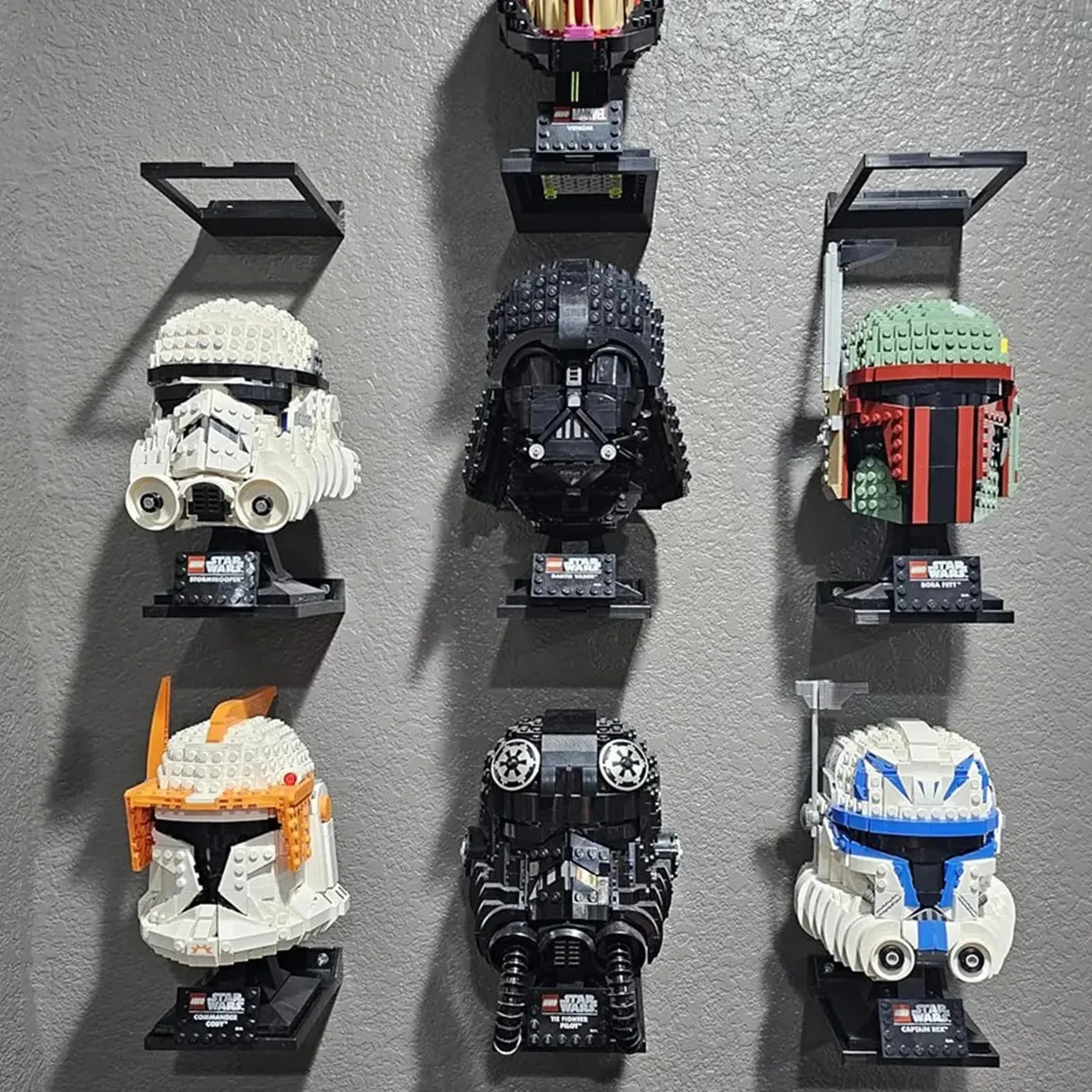 Displayregal für LEGO, kompatibel mit allen Standard-LEGO-Helmen: Boba Fett 75277/Tie Fighter Pilot 75274/Stormtrooper 75276