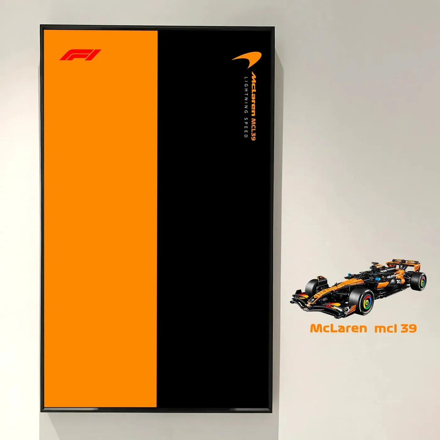 Premium sieninis eksponavimo rėmas, skirtas LEGO Technic McLaren MCL39 F1 Car (42228) — 17