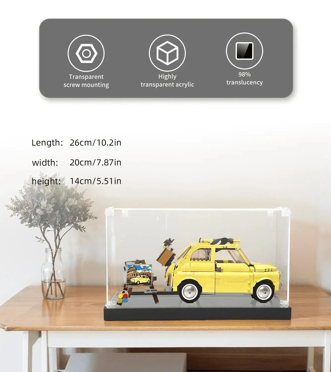 Vitrine für LEGO Creator Expert Fiat 500 10271 — 5