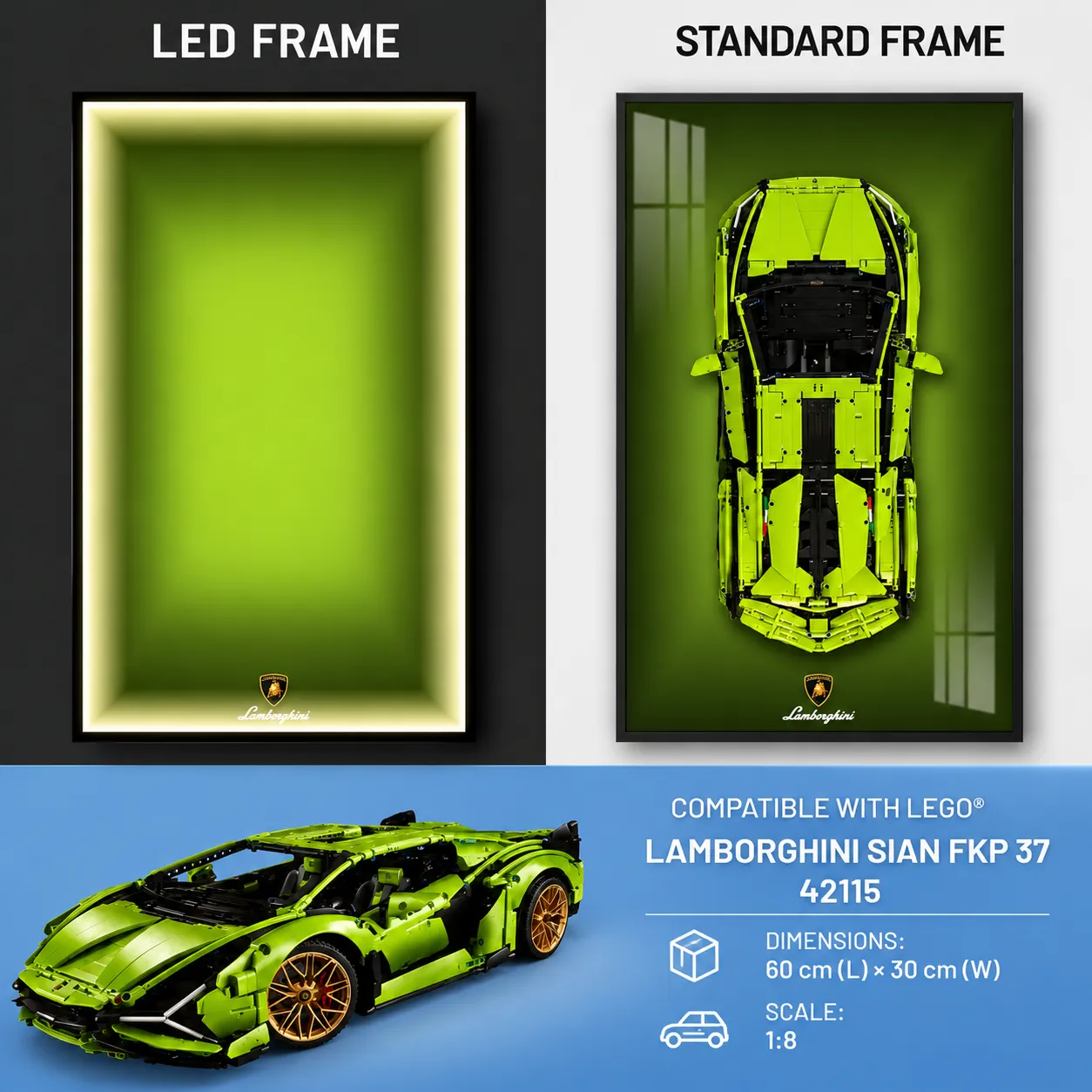 Wall Display Mount for LEGO® 42115 Technic™ Lamborghini Sián FKP 37 — 2