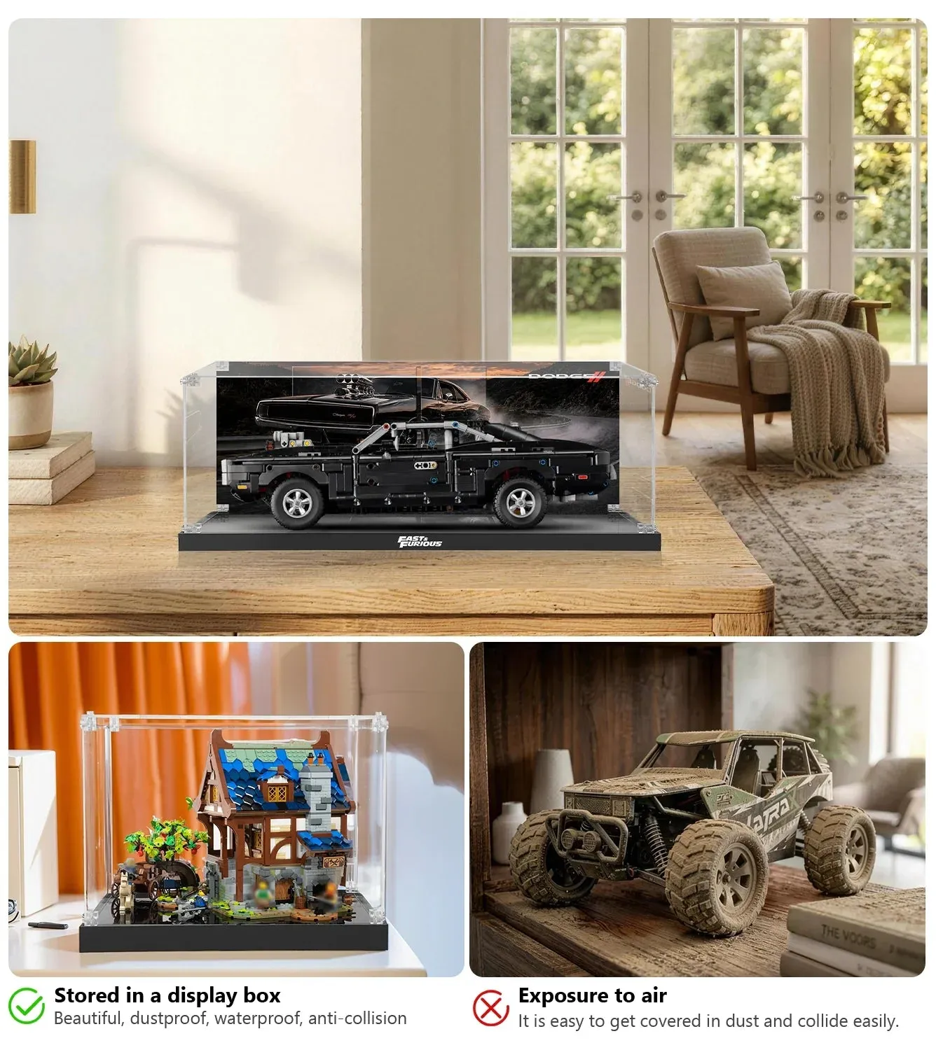 Display Case for LEGO® Technic™ Fast Furious Dodge Charger R/T 42231 — 14