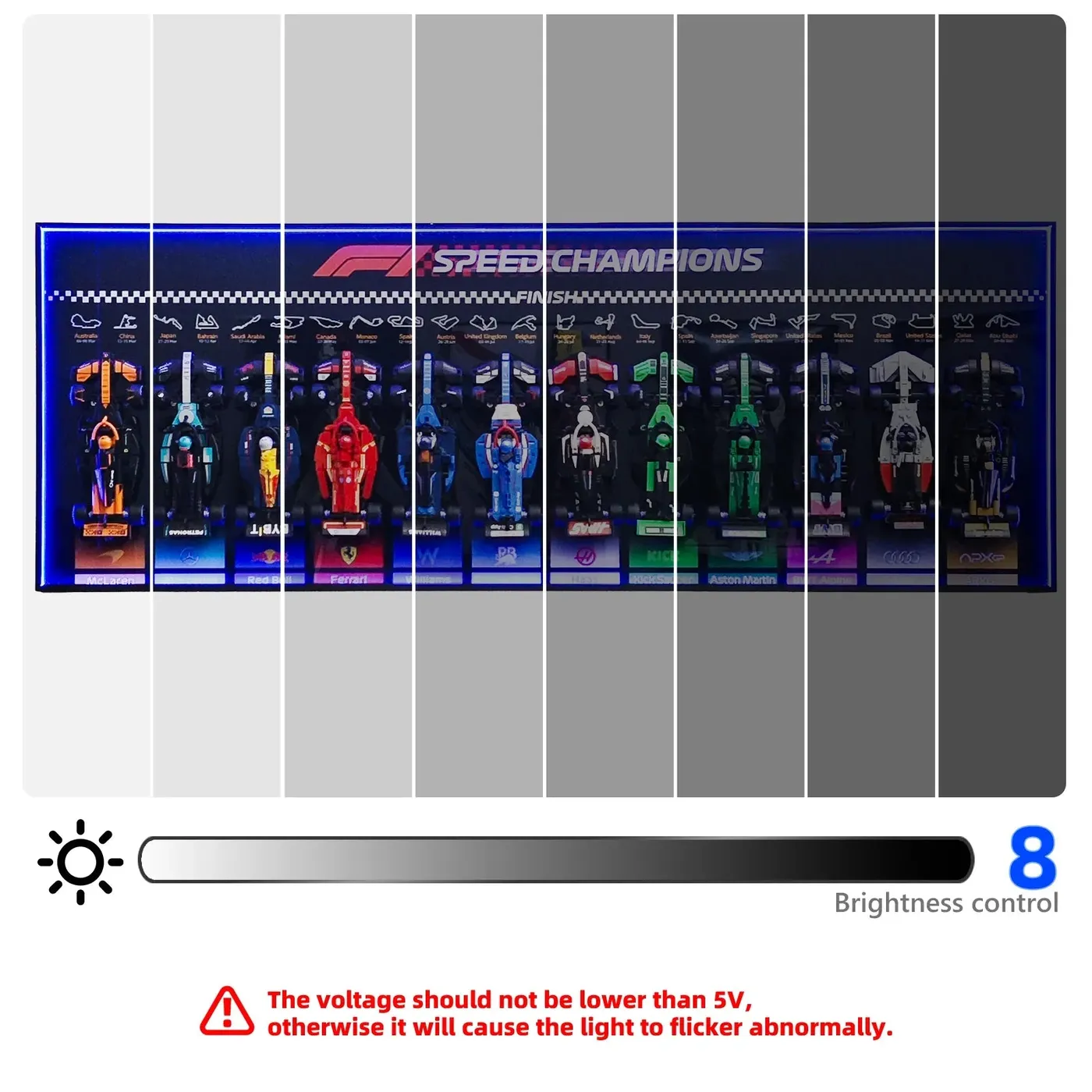 Display Wall Frame for LEGO Speed Champions F1 Series 12-in-1 / Horizontal — 17