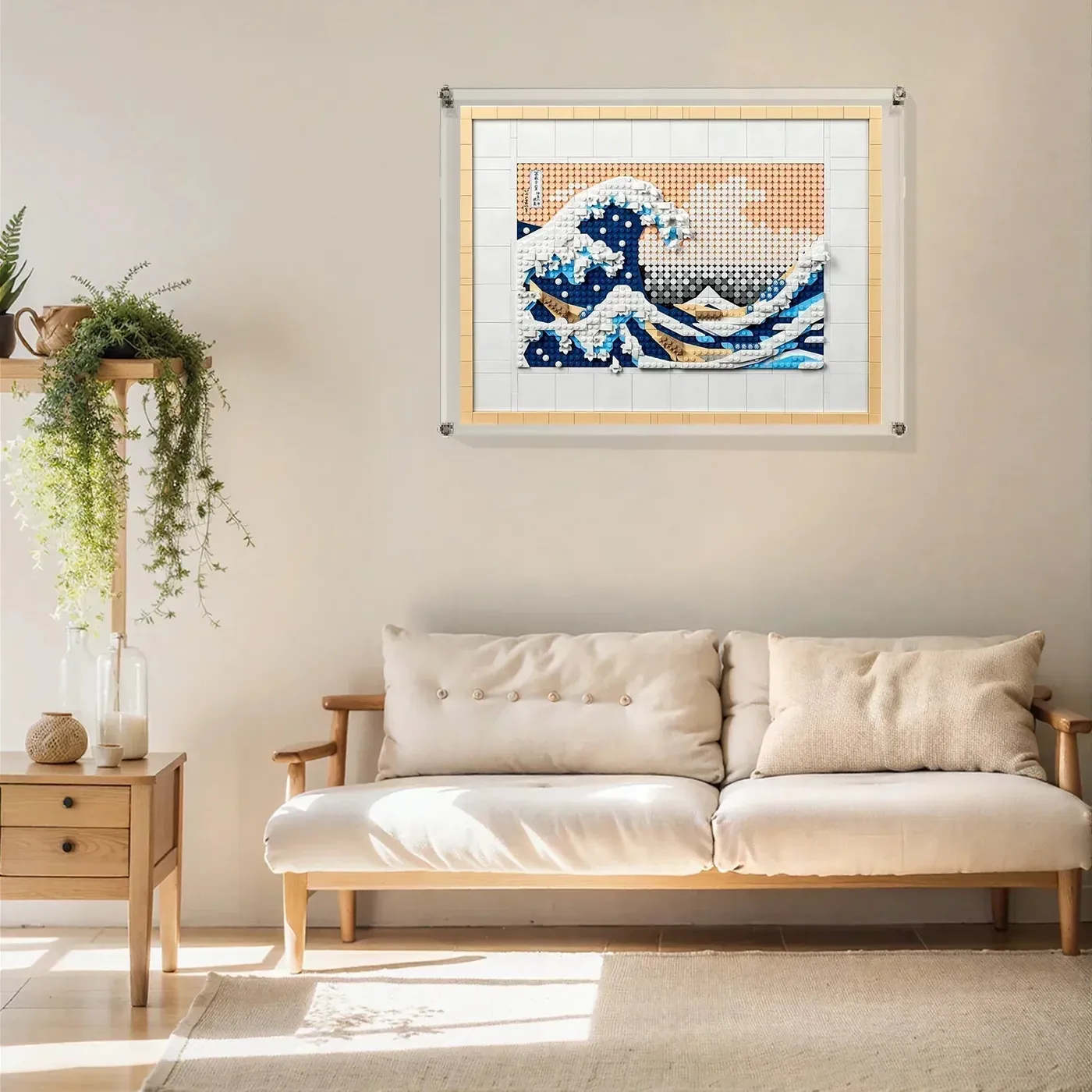 Premium Wall-Mounted Display Case for LEGO® Art Hokusai – The Great Wave 31208 - KABO
