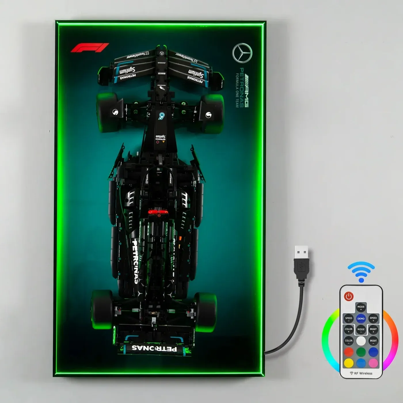 Väggmonterad displayram för Lego Technic™ Mercedes-AMG F1 W14 E Performance (42171) — 5