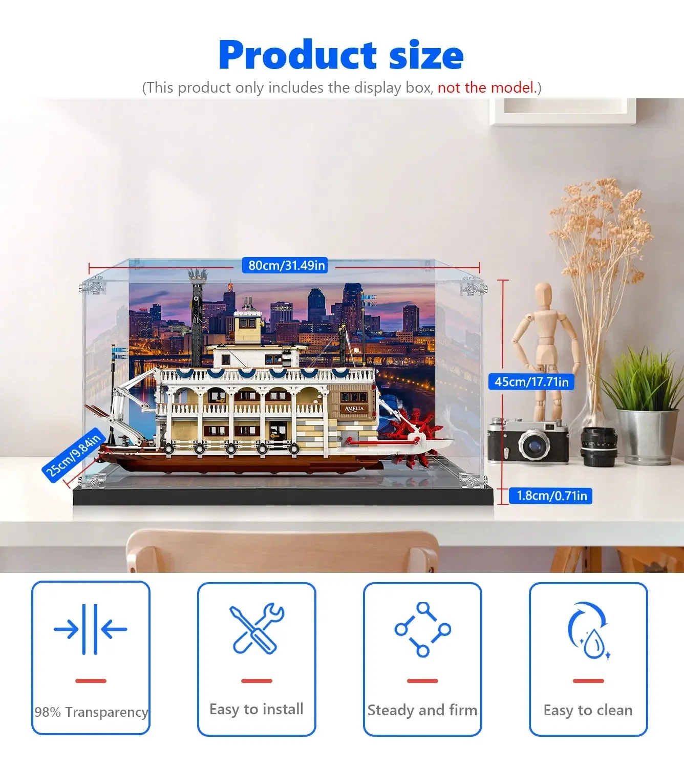 Vitrine für LEGO® Ideas River Steamboat 21356 — 6