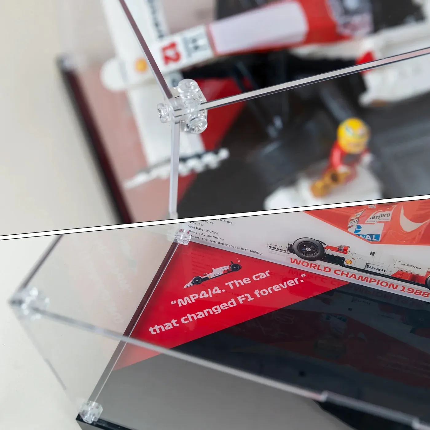 Display Case for LEGO® Icons F1 Legends Collection (McLaren MP4/4 10330, Williams FW14B 10353, Ferrari F2004 11375) — 22