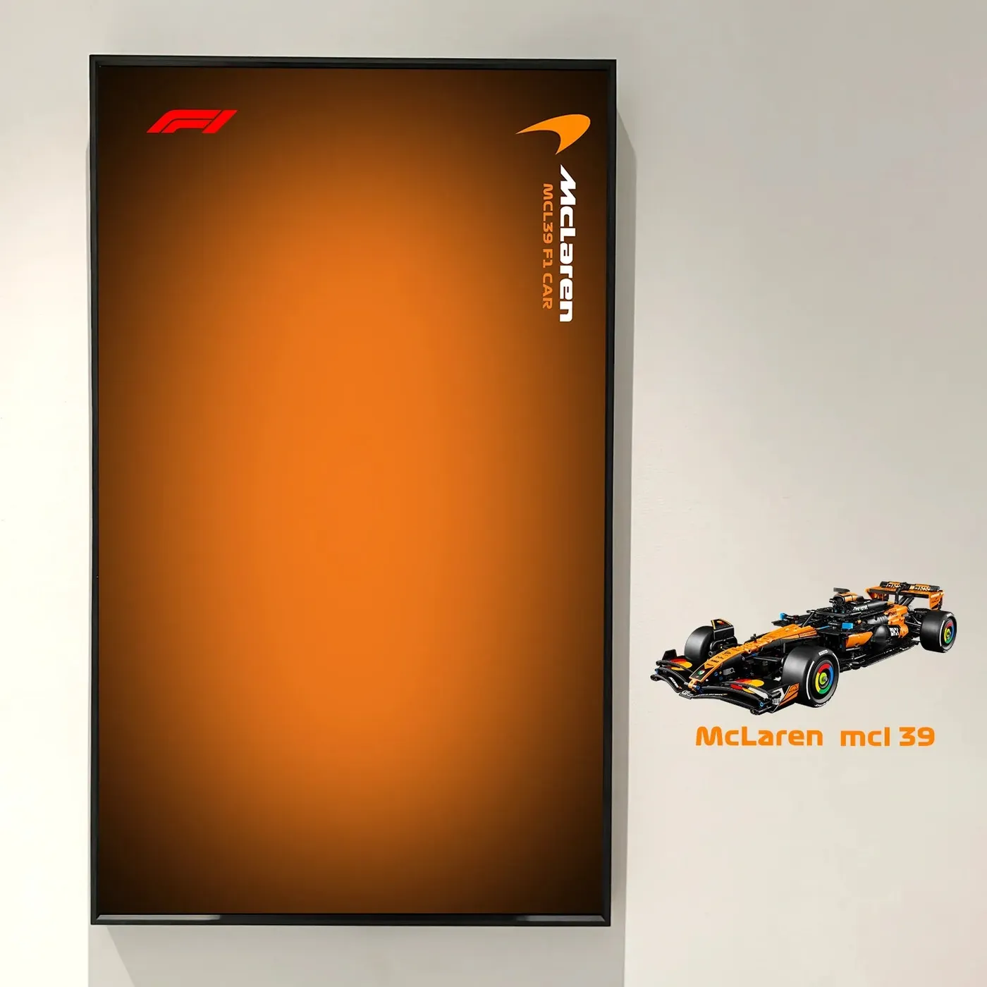 Premium sieninis eksponavimo rėmas, skirtas LEGO Technic McLaren MCL39 F1 Car (42228) — 18