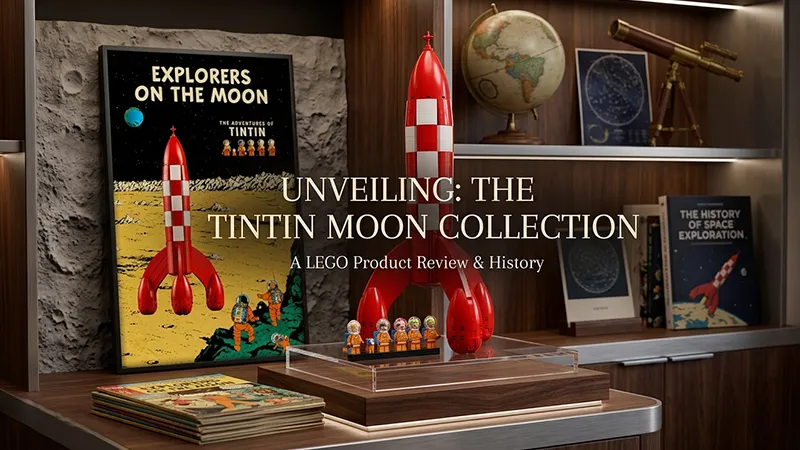 Den ultimata väggmonterade displayramen för LEGO Ideas Tintin® Moon Rocket 21367