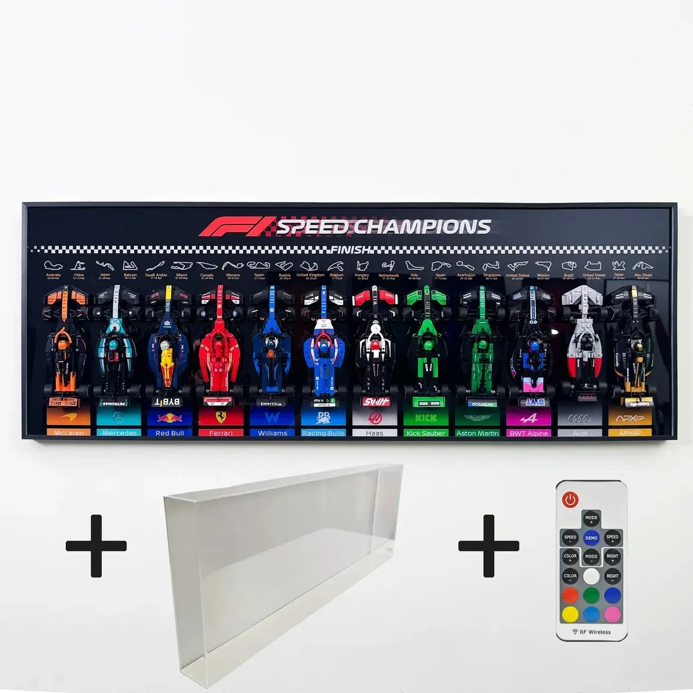Display Wall Frame for LEGO Speed Champions F1 Series 12-in-1 / Horizontal — 21