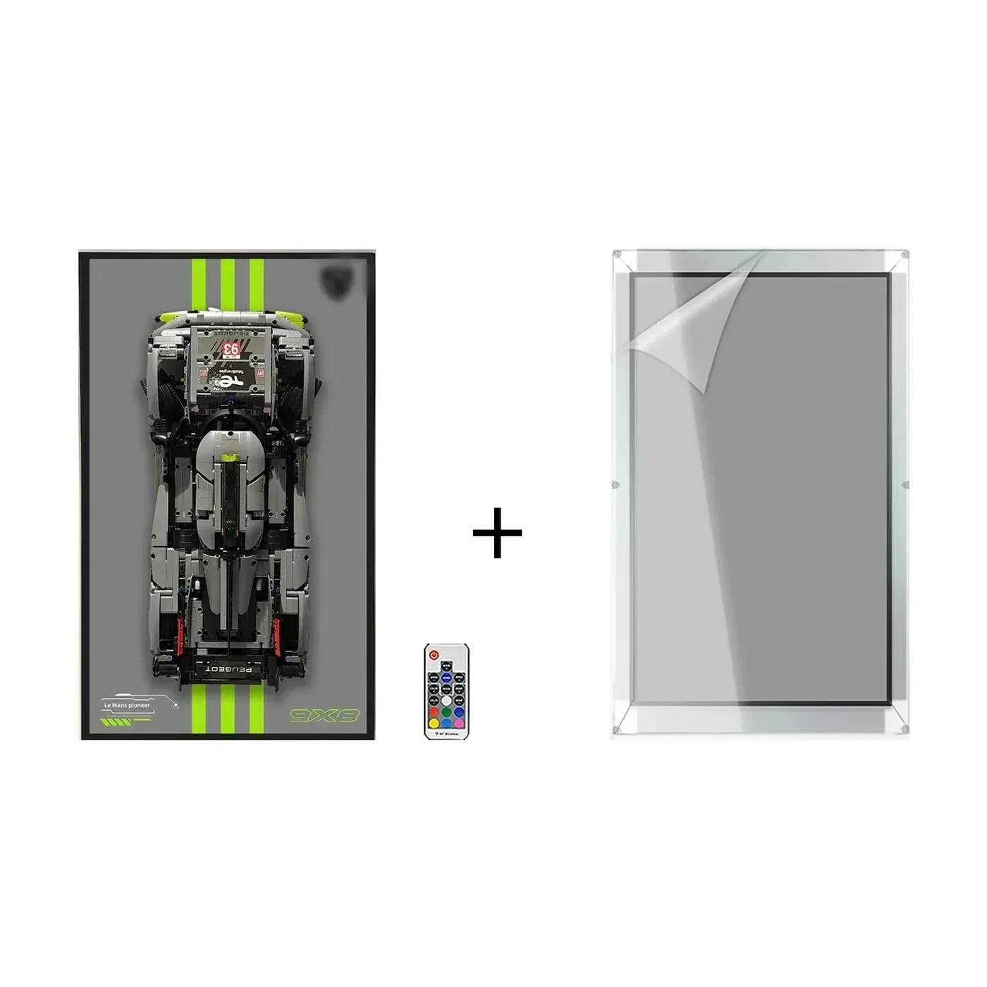 Väggmonterad displayram för LEGO 42156 Technic™ PEUGEOT 9X8 24H Le Mans Hybrid Hypercar — 41