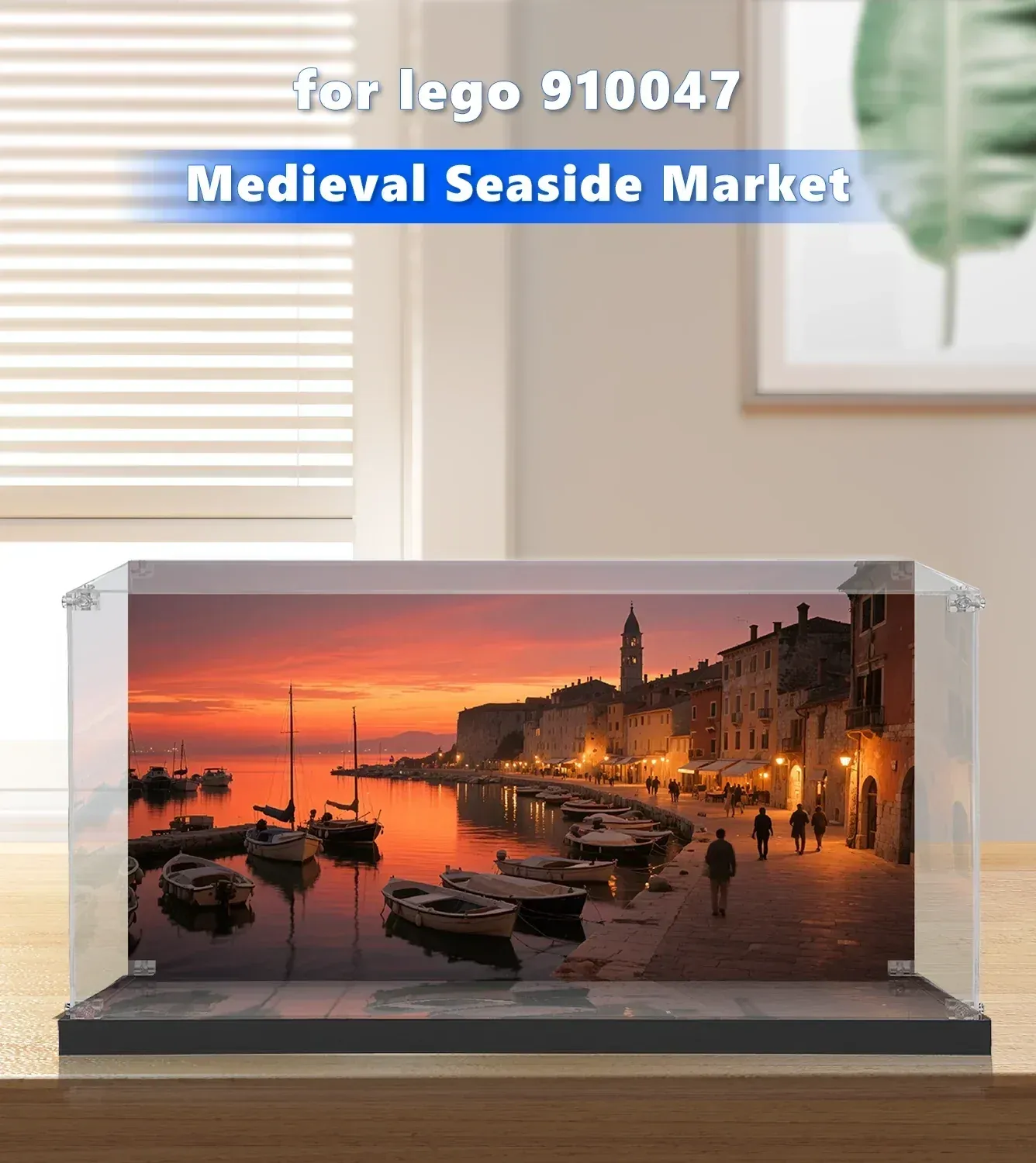Display case for LEGO Medieval Seaside Market 910047 — 2
