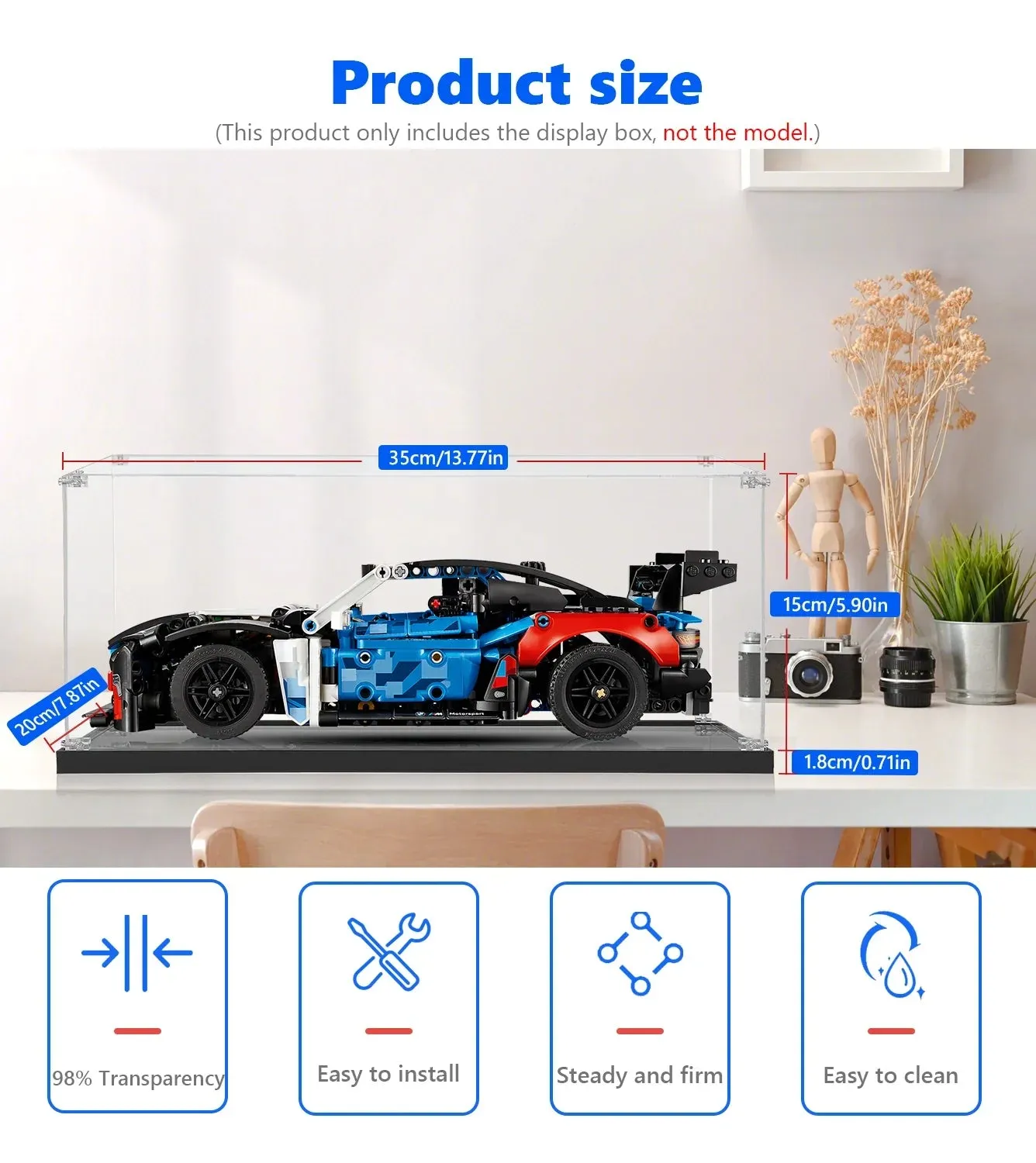 Premium eksponavimo dėžė, suderinama su LEGO Technic BMW M4 GT3 EVO Race Car 42226 — 2
