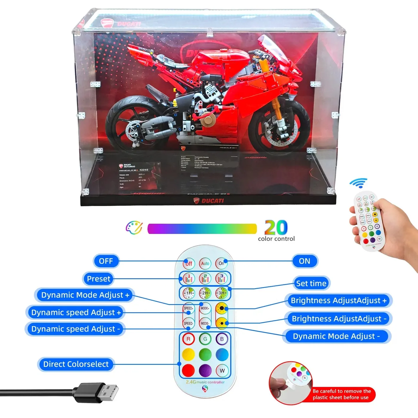 Gablota ekspozycyjna do LEGO Technic™ Ducati Panigale V4 S Motorcycle 42202 — 7
