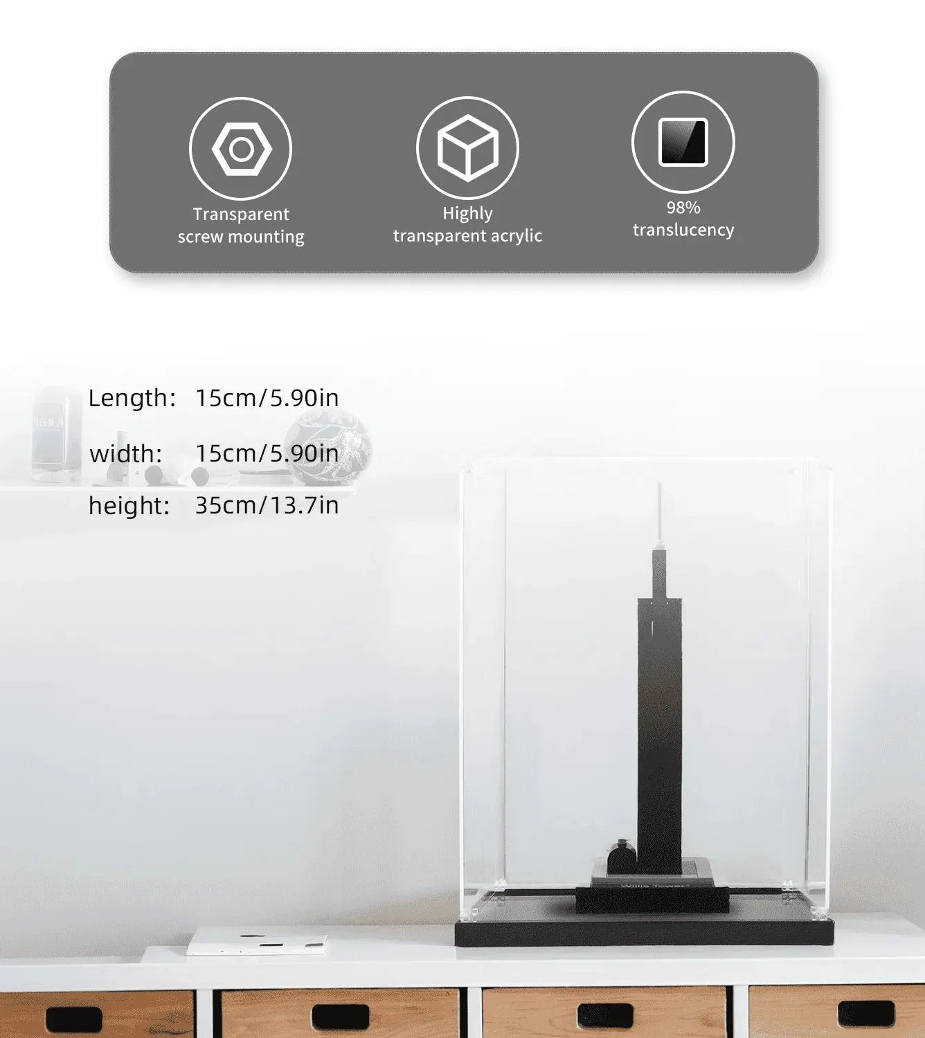 Vitrine für LEGO Architecture:Sears Tower、Willis Tower 21000 — 5