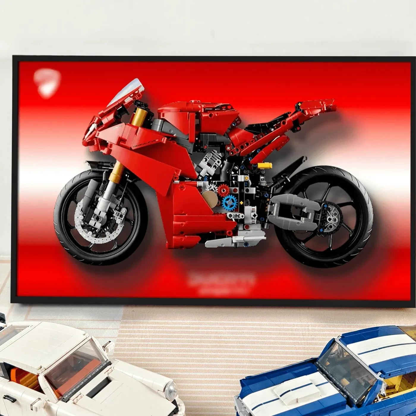Premium Wall Display Frame Compatible with LEGO® Technic™ Ducati Panigale V4 S 42202 — 3