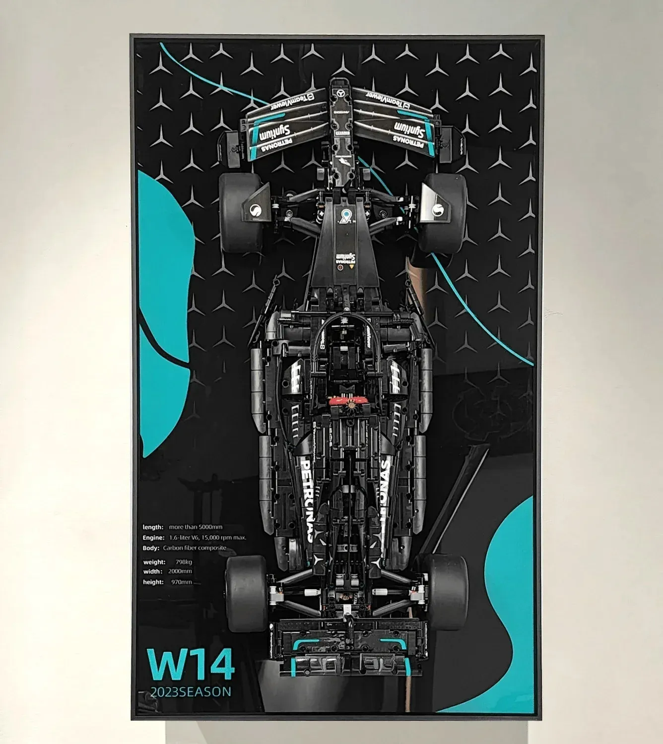 Sieninis eksponavimo rėmas LEGO Mercedes-AMG F1 W14 E (42171)