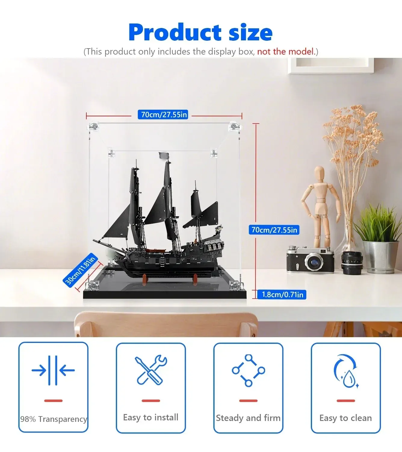Vitrine für LEGO Icons Captain Jack Sparrow's Pirate Ship 10365 — 12