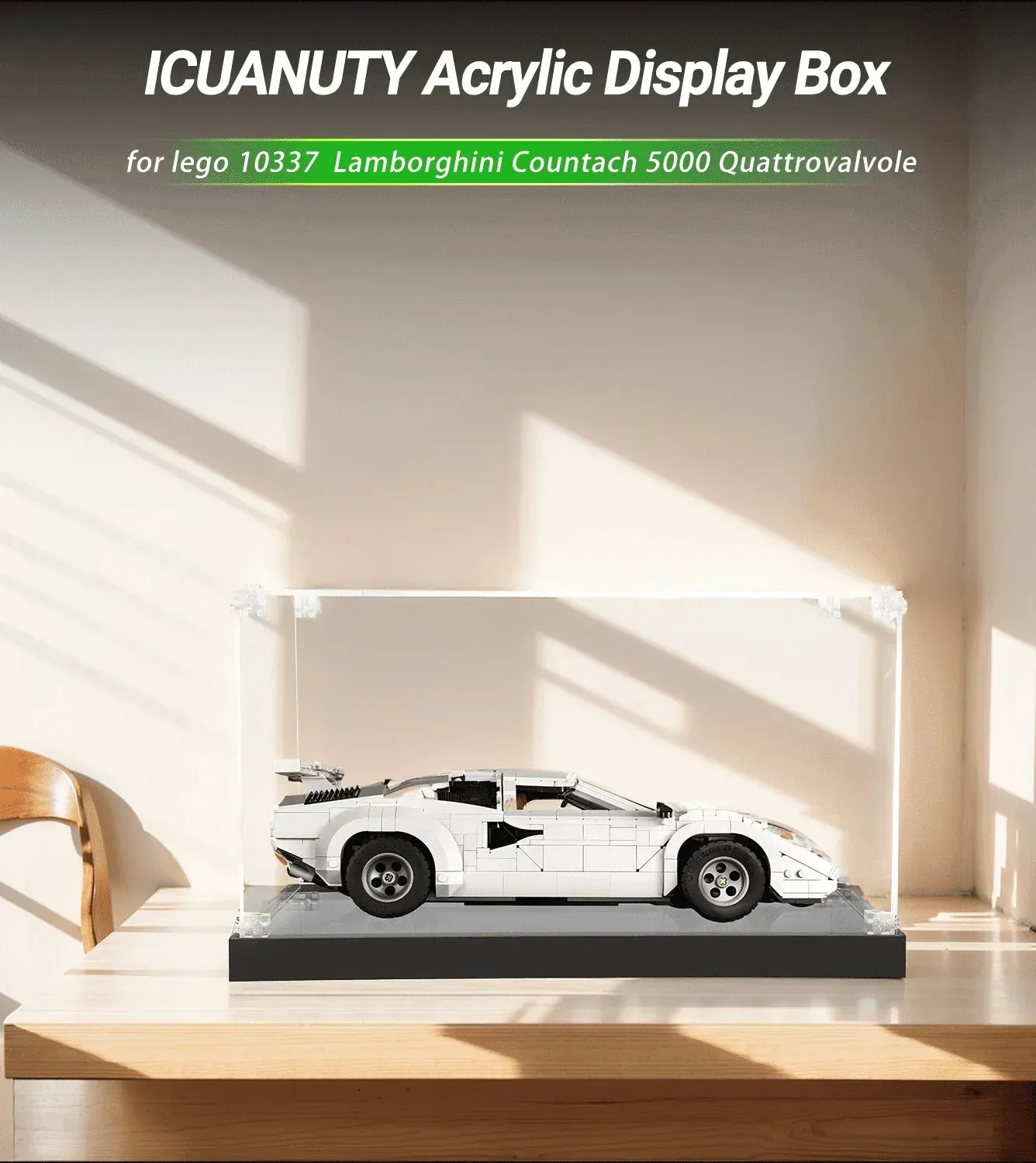 Vitrine für LEGO Lamborghini Countach 5000 Quattrovalvole 10337 — 2