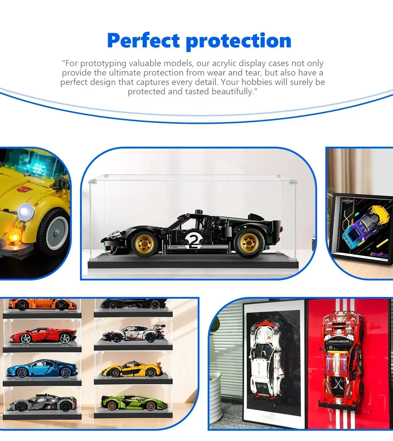 Display Case For LEGO Technic 1966 Ford GT40 MKII Race Car 42223 — 5