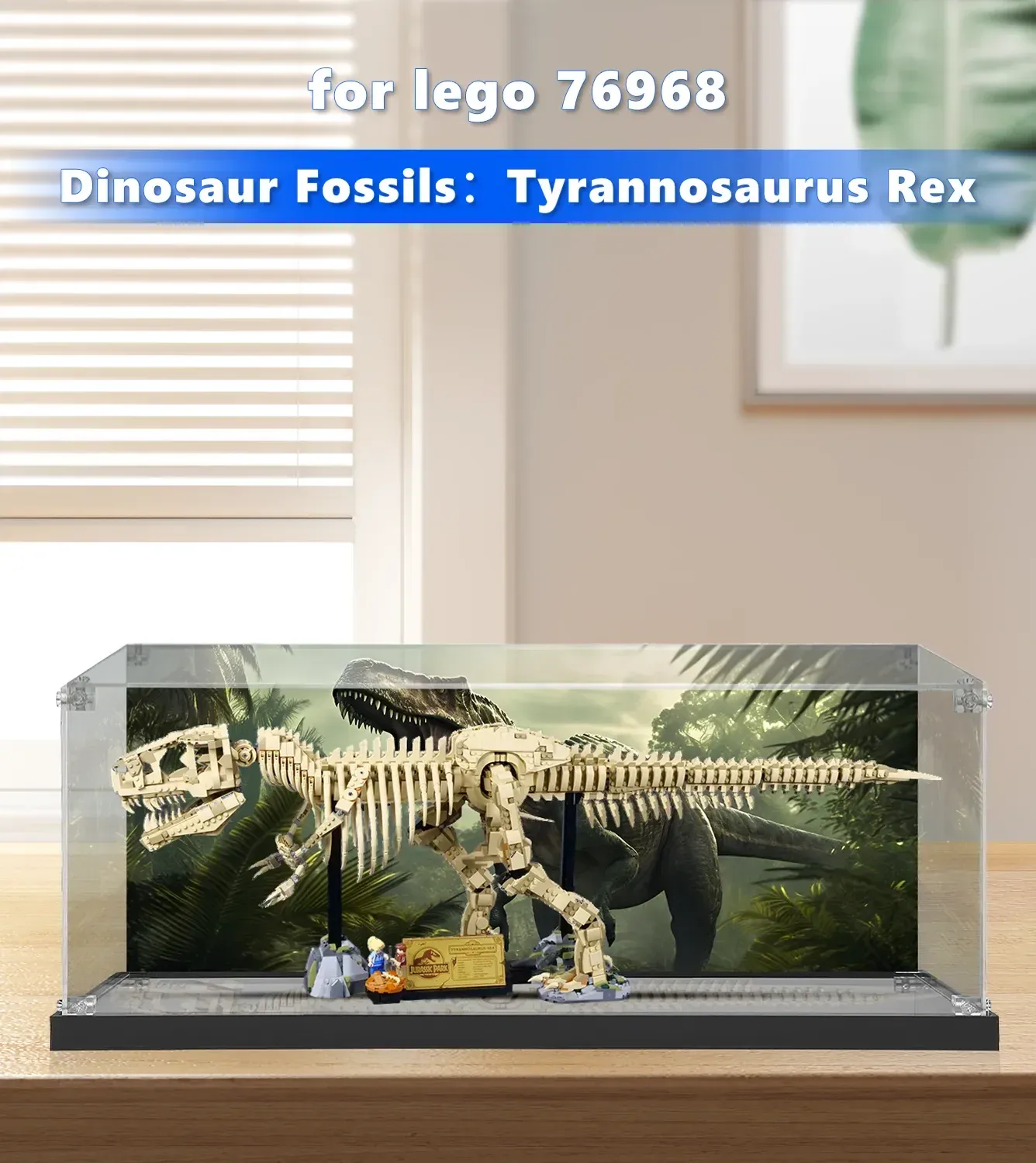 Premium Painted Acrylic Display Case for LEGO® Jurassic World™ Dinosaur Fossils: T. rex (76968) — 4