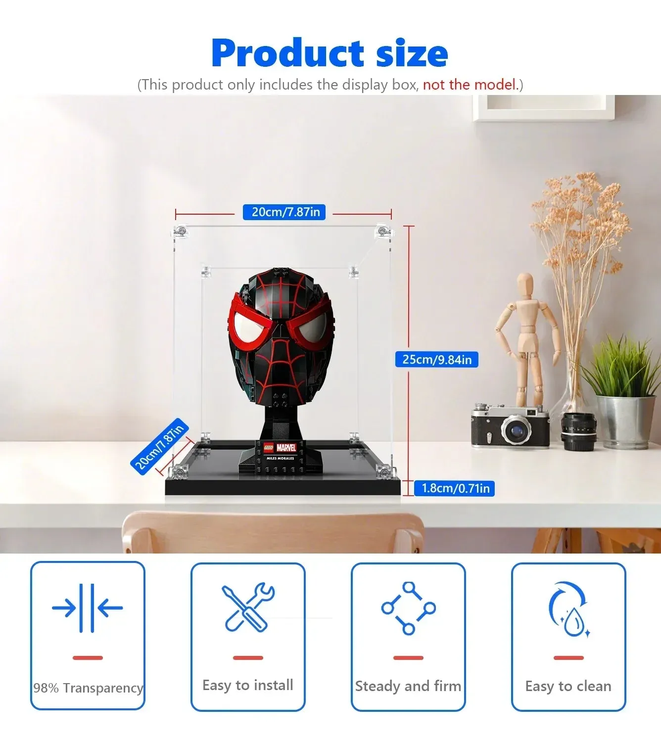 Display Case for LEGO® Marvel Miles Morales' Mask 76329 — 6