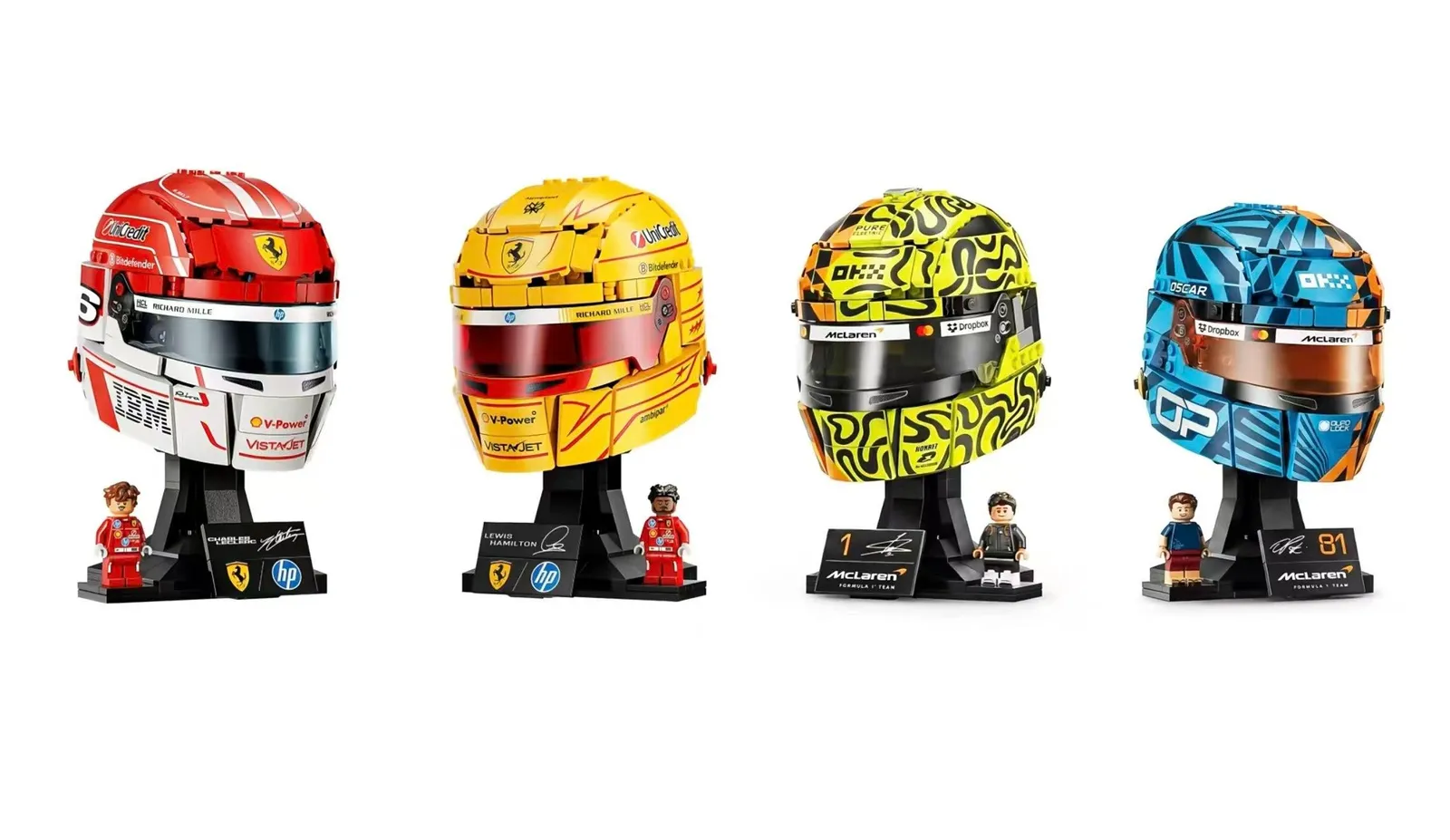 Vadovas apie LEGO® Editions Formula 1® šalmus: nuo Senna iki McLaren 1000-ojo Grand Prix