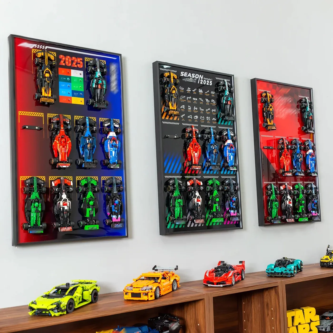 Display wall frame for LEGO Speed Champion series Full Collection — 24