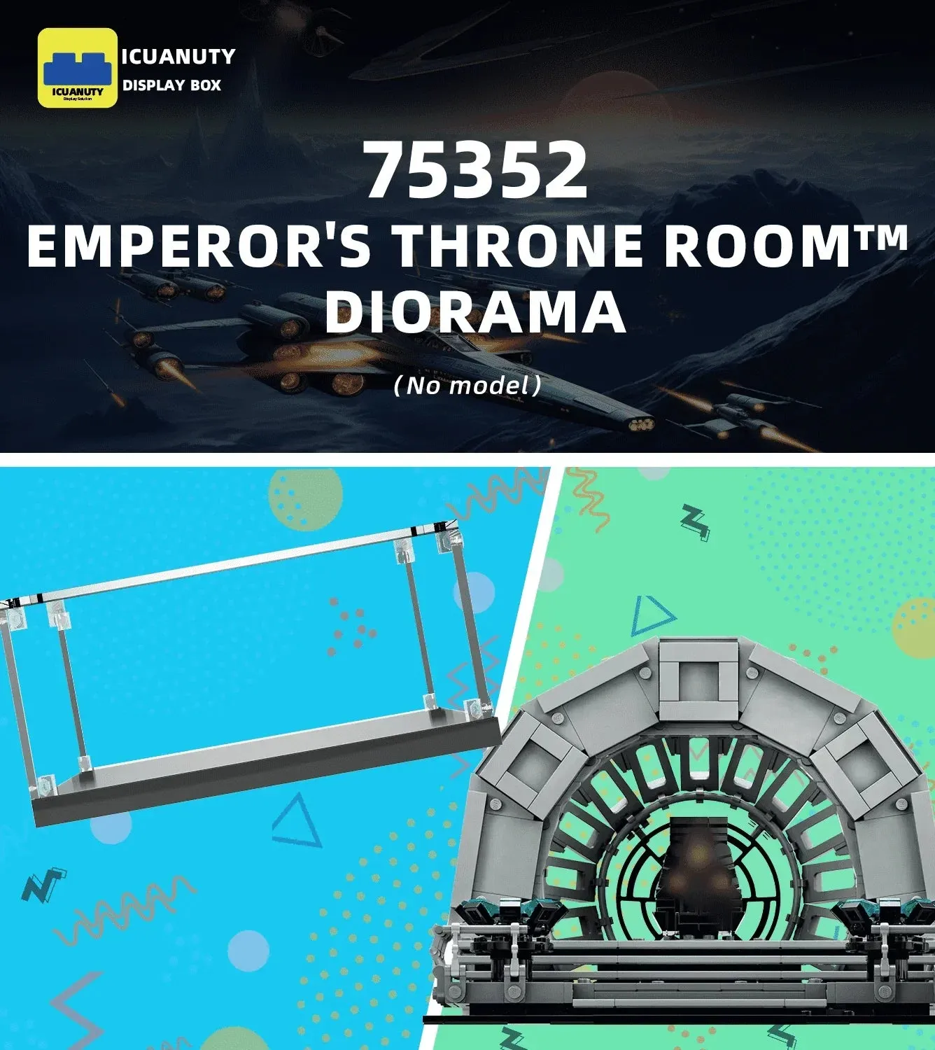 Display Case for LEGO Emperor's Throne Room Diorama 75352 — 4