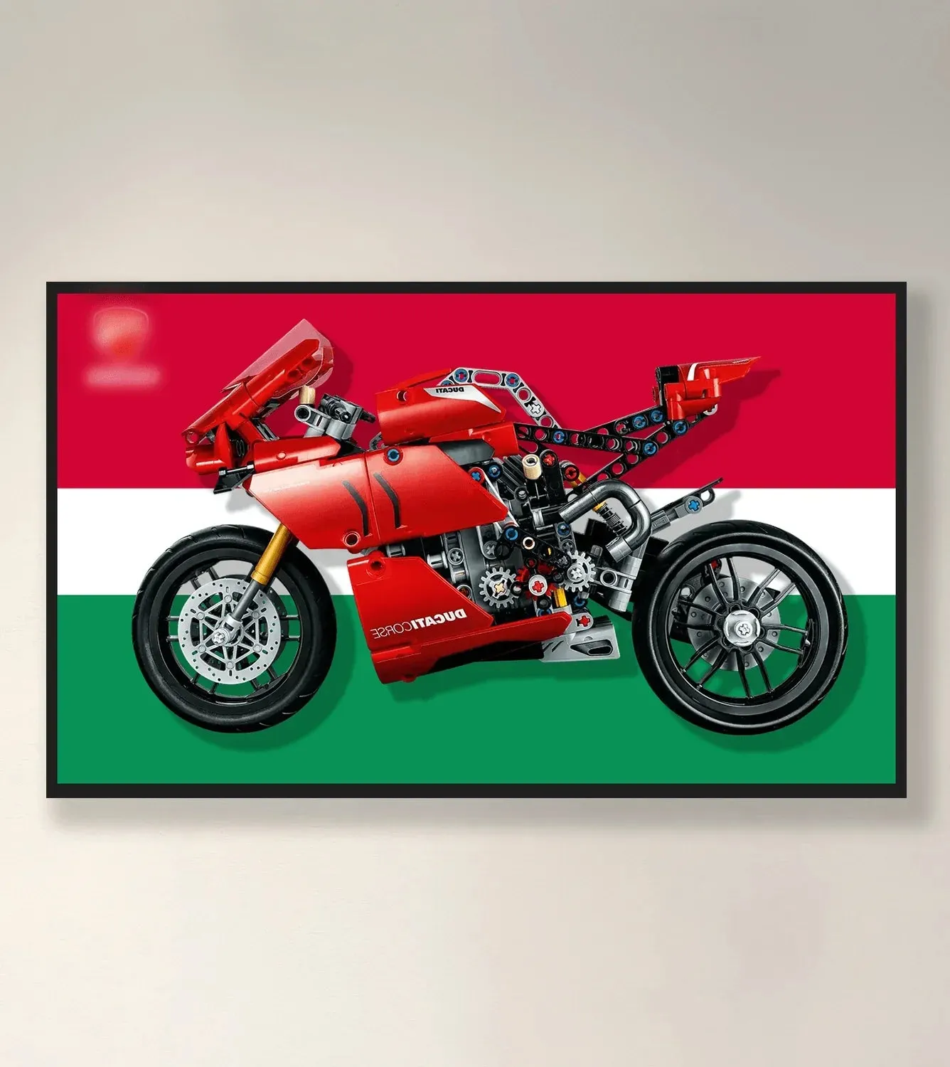 Väggmonterad displayram för Ducati Panigale V4 R 42107(50cm x 30cm)