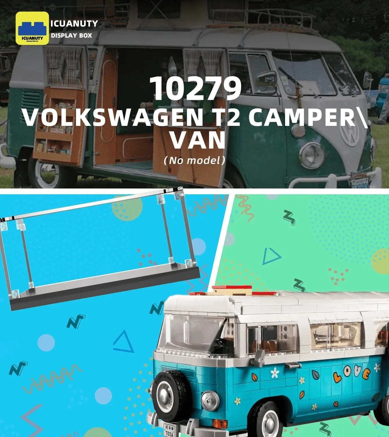 Display Case for Lego Volkswagen T2 Camper Van 10279 — 4
