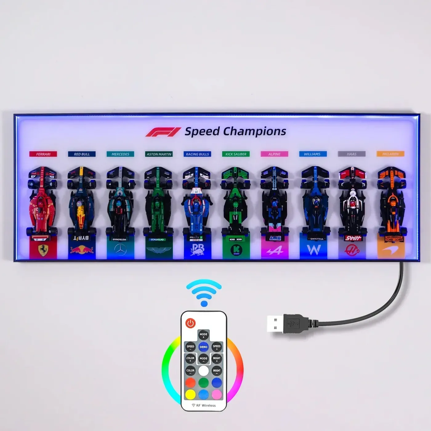 Display wall frame for LEGO Speed Champion F1 series Full Collection /horizontal line display — 13