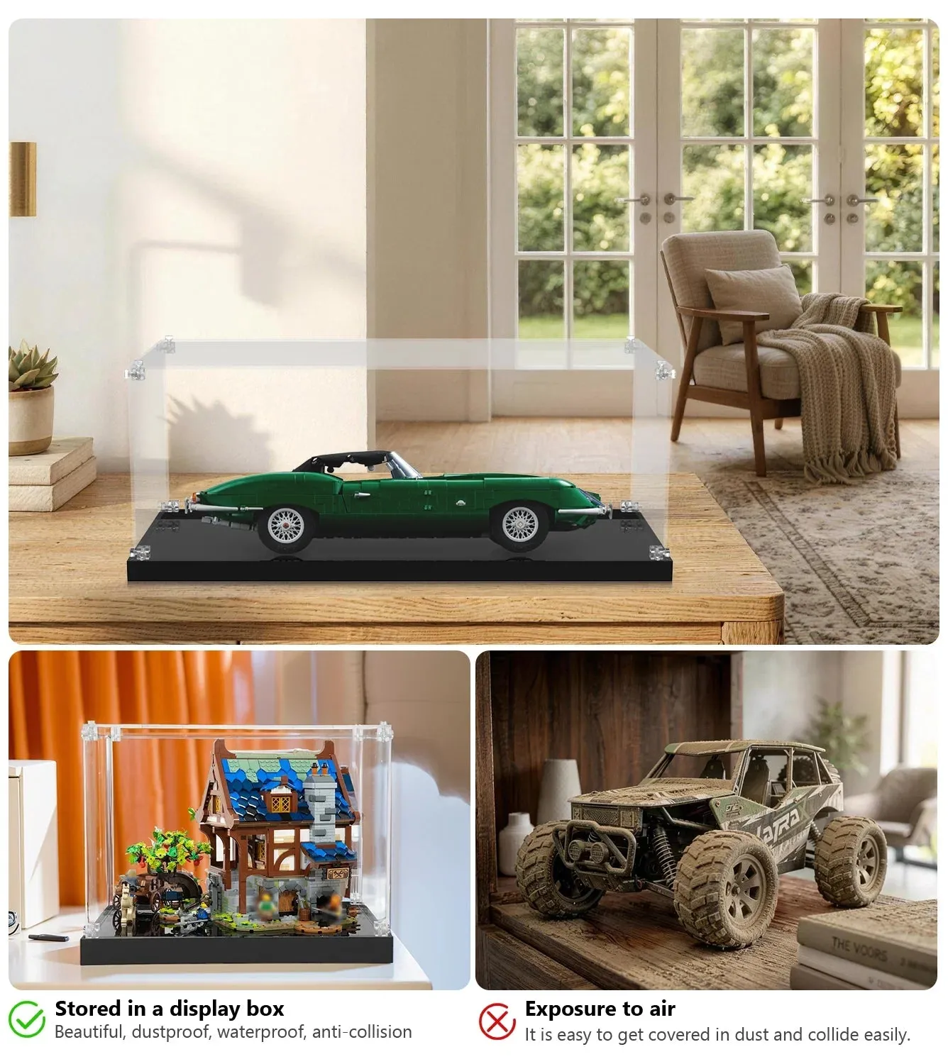 Display case for LEGO® Icons Jaguar E-Type 11381 — 18