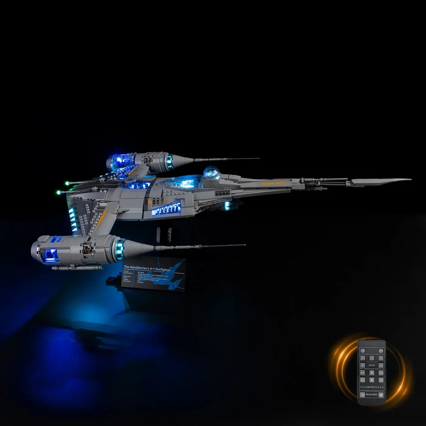 Premium-belysningskit kompatibelt med LEGO® Star Wars™ The Mandalorian's N-1 Starfighter™ 75442