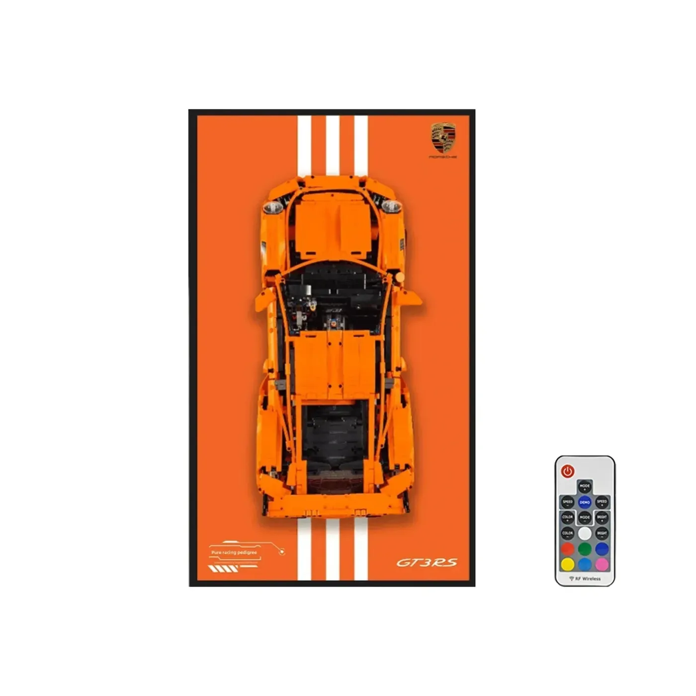 Sieninis eksponavimo rėmas LEGO Technic 42056 automobiliui Porsche 911 GT3 RS — 17