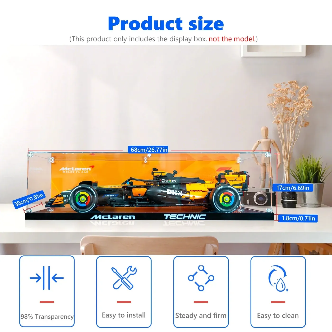 Premium eksponavimo dėžė, suderinama su LEGO® Technic™ McLaren MCL39 F1® Race Car 42228 — 16