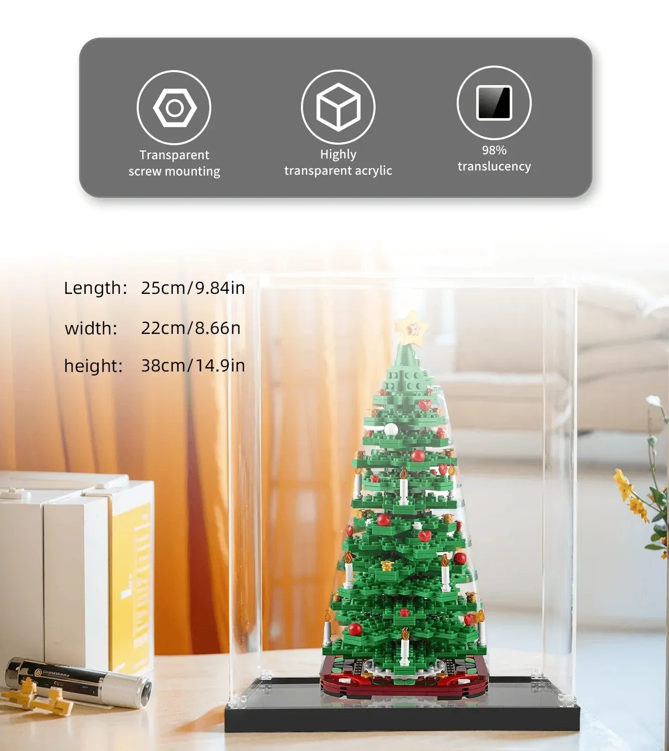 Display Case for Lego Creator Christmas Tree 40573 — 3