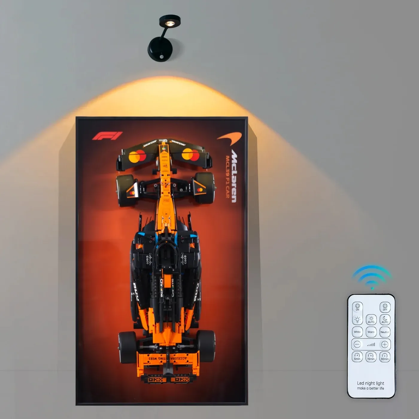 LED-lampa som matchar displayramen | Trådlös uppladdningsbar LED-vägglampa | Fjärrkontroll, rörelsesensor | — 12