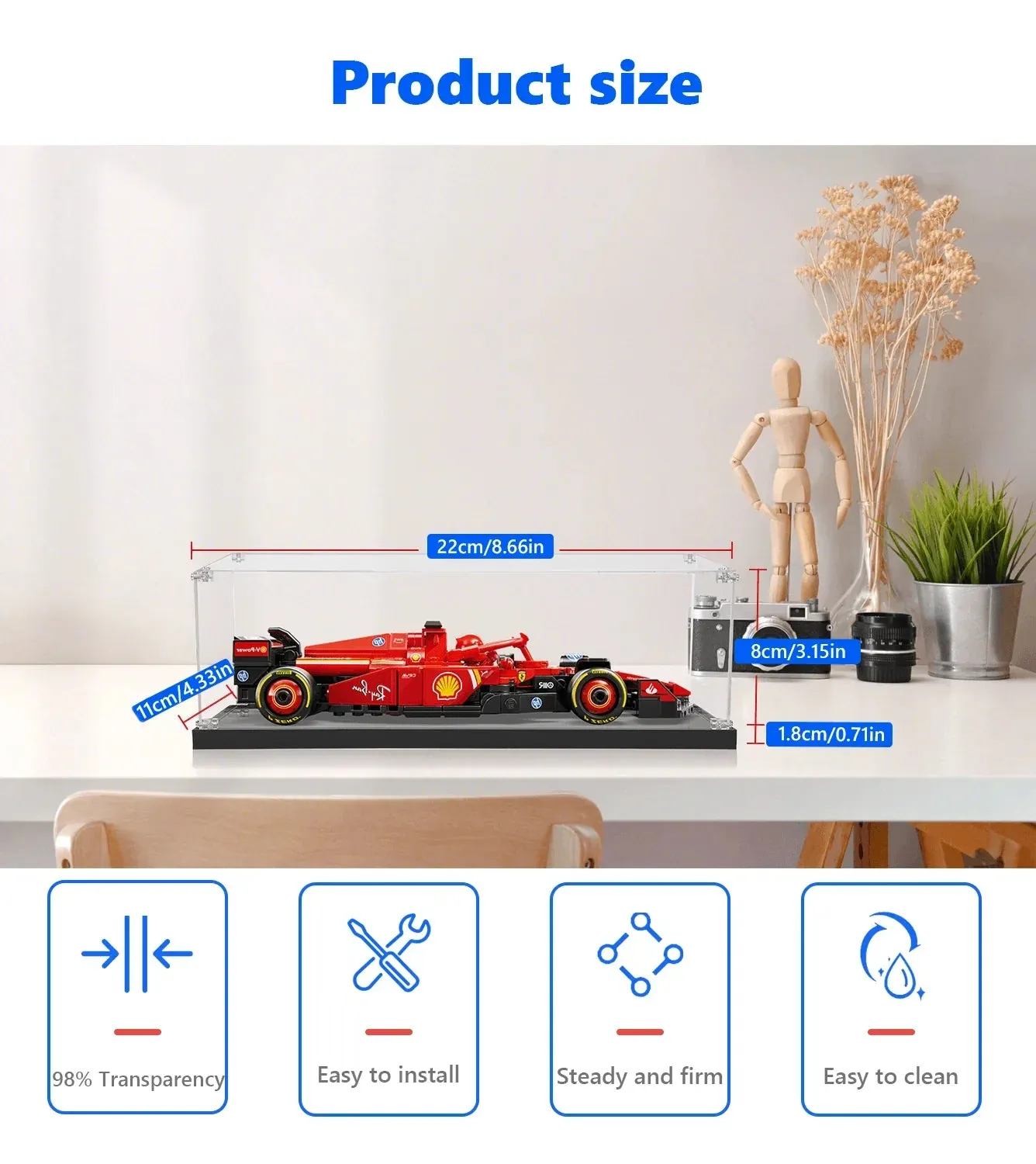 Display Case for LEGO Ferrari SF-24 (1 :32 suitable) 76328 — 5