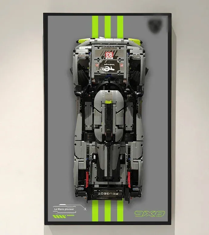 Väggmonterad displayram för LEGO 42156 Technic™ PEUGEOT 9X8 24H Le Mans Hybrid Hypercar — 17