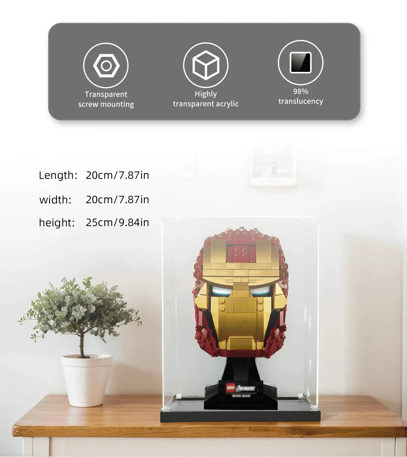 Eksponavimo dėžė LEGO Marvel Iron Man Bust 76165 — 5
