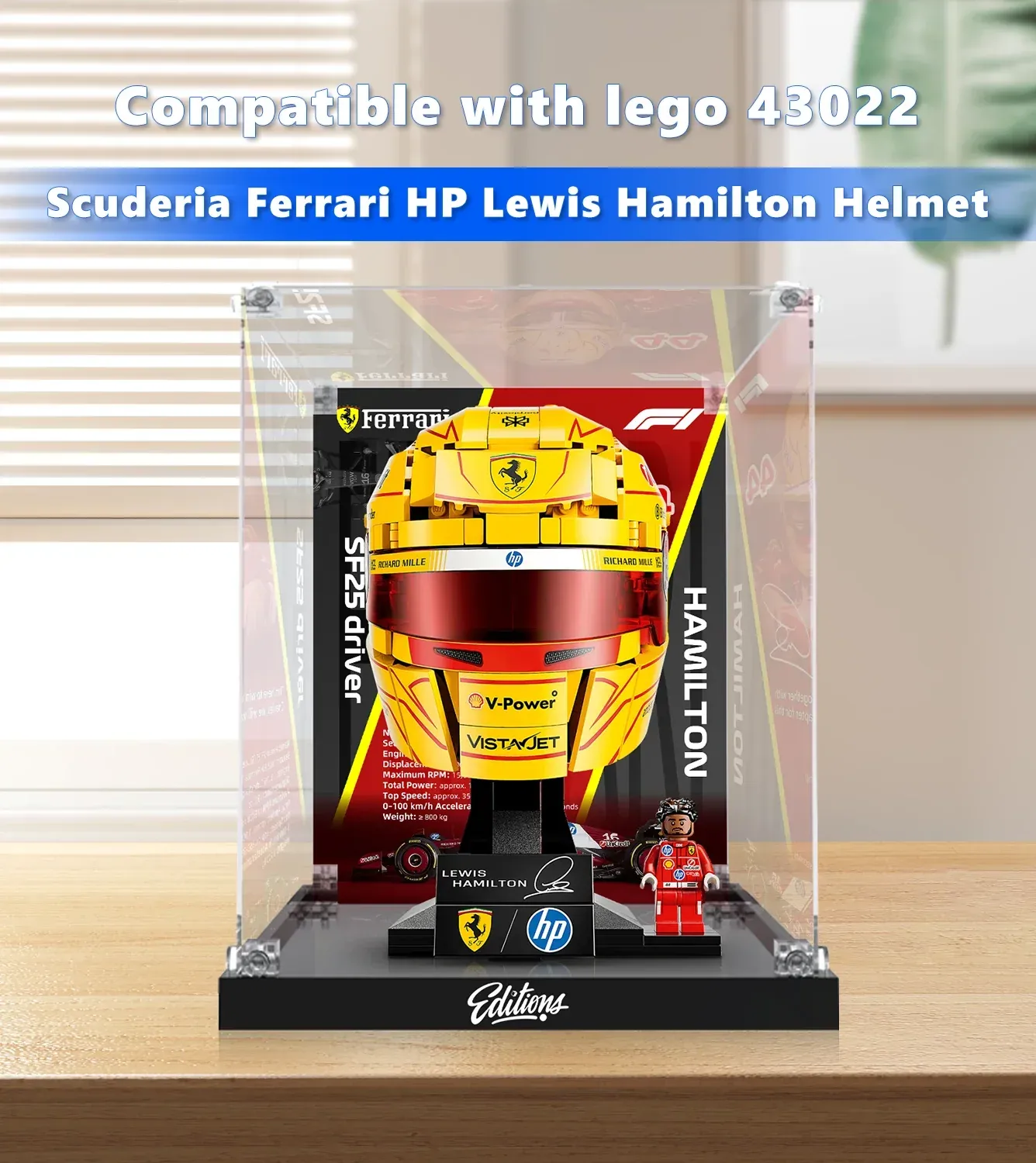 Eksponavimo dėžė LEGO® Ferrari HP Lewis Hamilton Helmet 43022 — 13