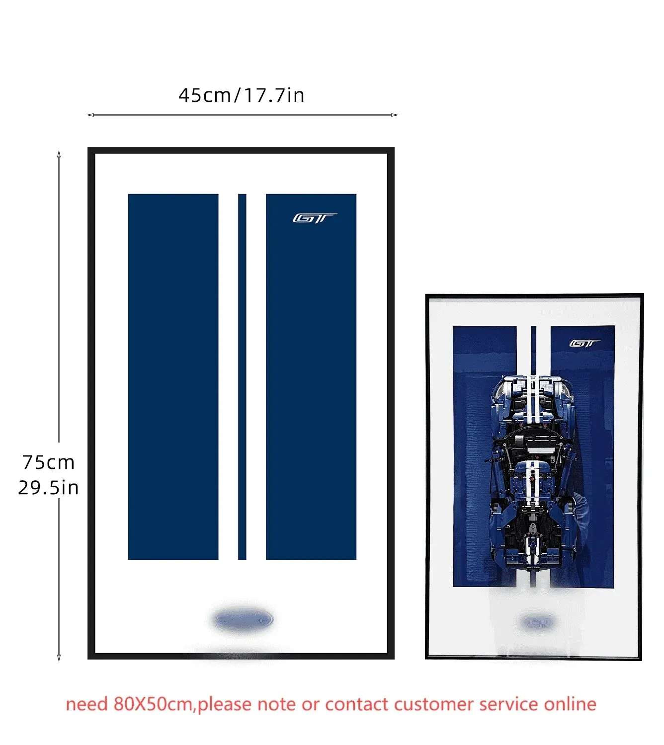 Väggmonterad displaytavla för LEGO 42154 Technic™ 2022 Ford GT LEGO-bil — 3