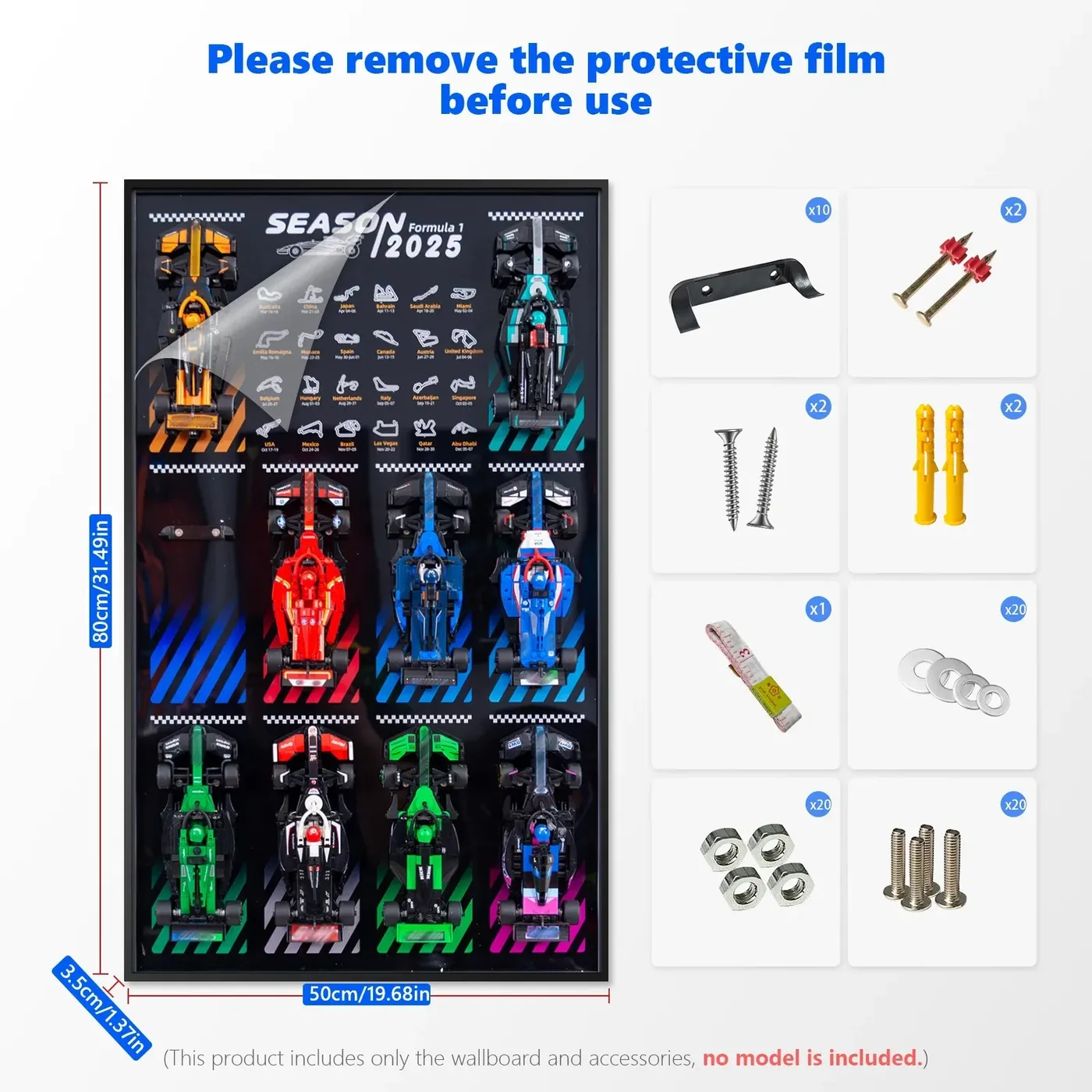 Display wall frame for LEGO Speed Champion series Full Collection — 15