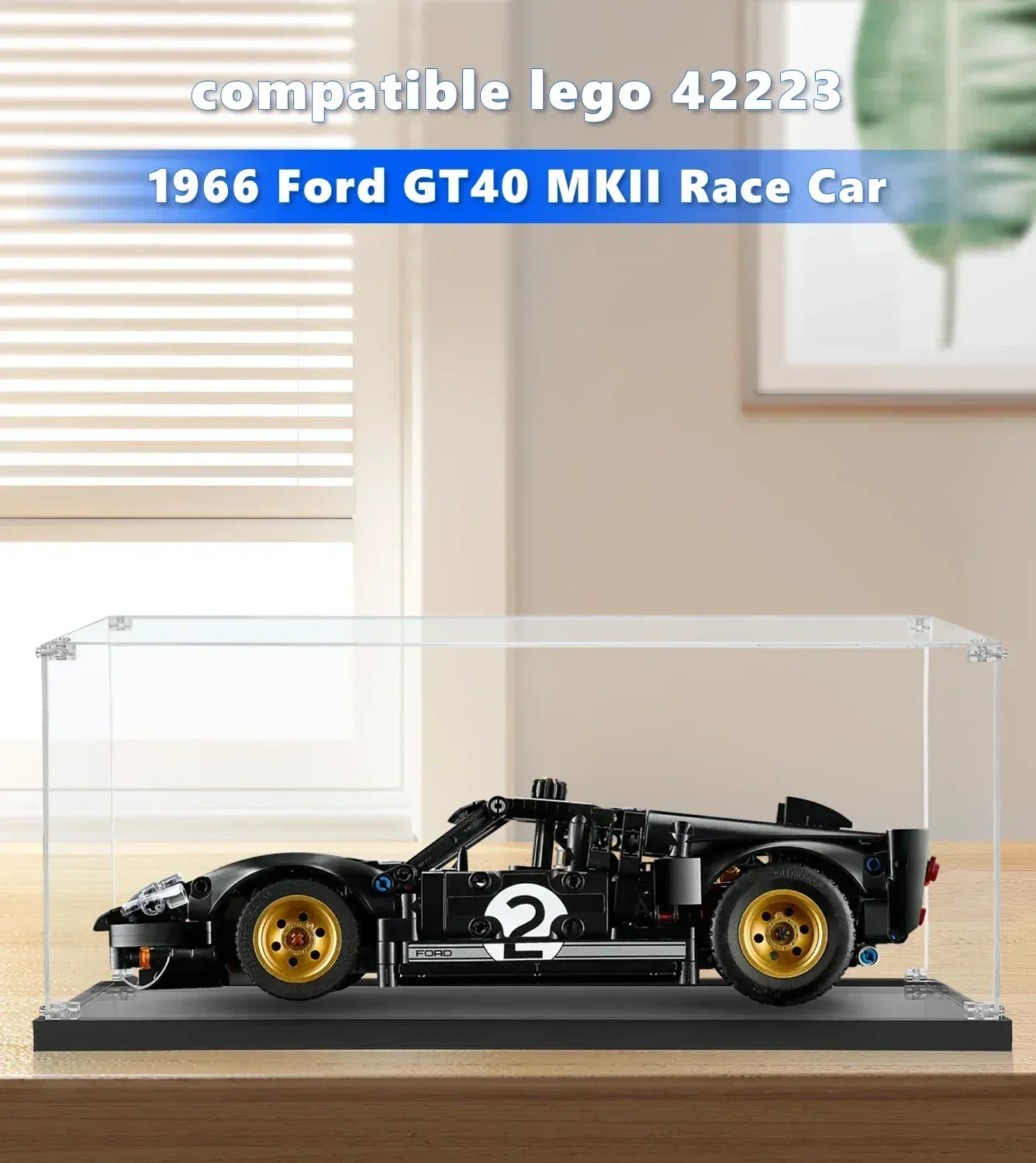 Display Case For LEGO Technic 1966 Ford GT40 MKII Race Car 42223 — 3