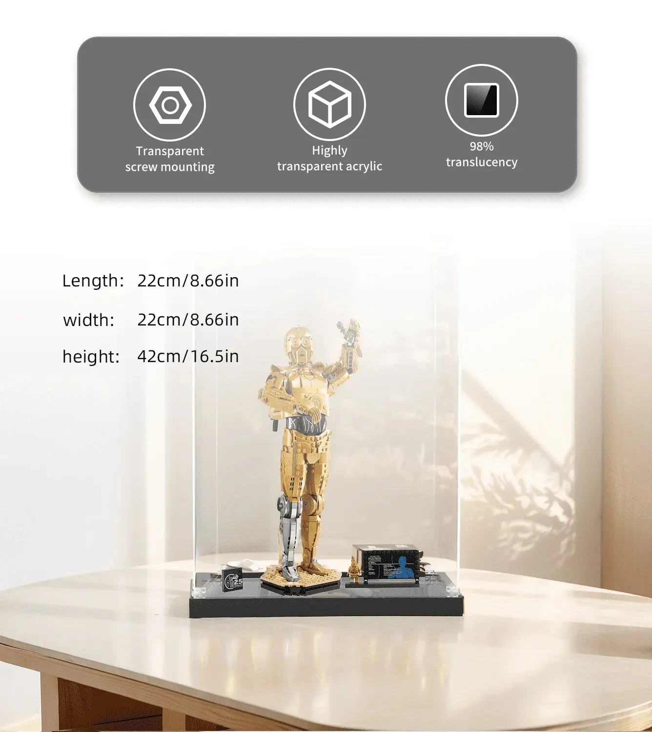 Vitrine für LEGO Buildable C3PO 75398 — 6