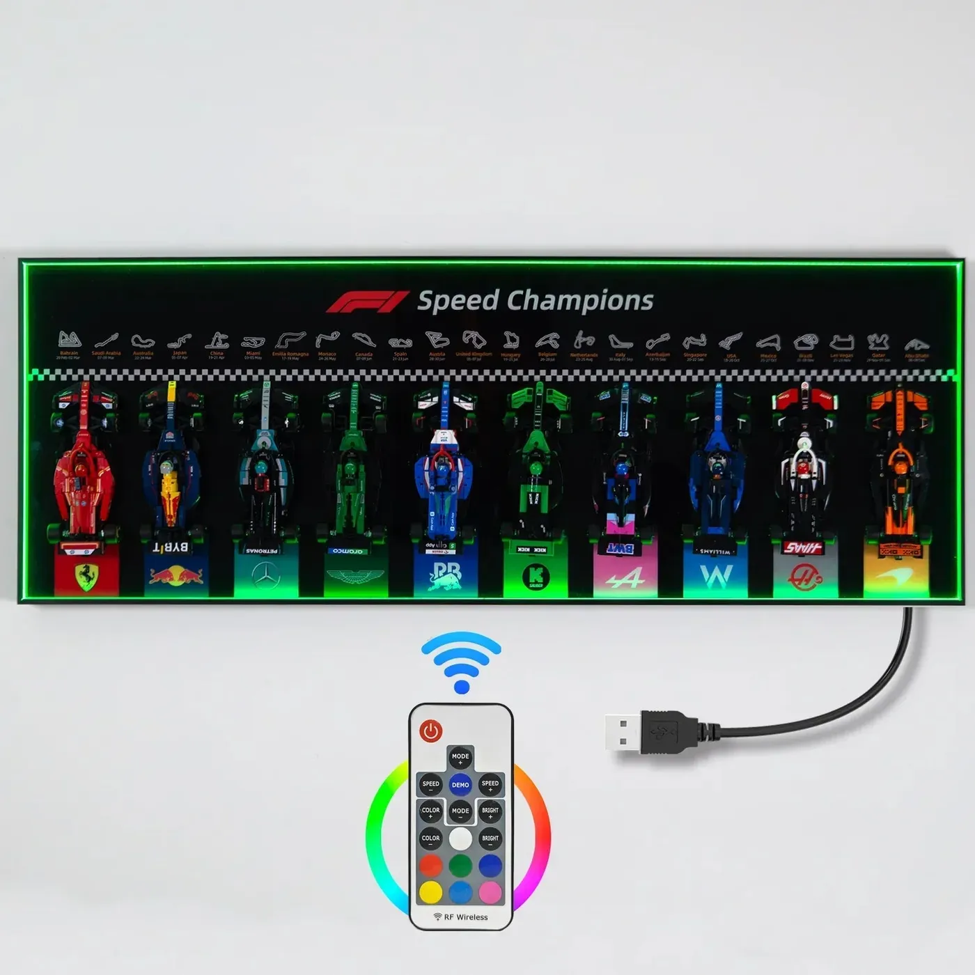 Display wall frame for LEGO Speed Champion F1 series Full Collection /horizontal line display — 4