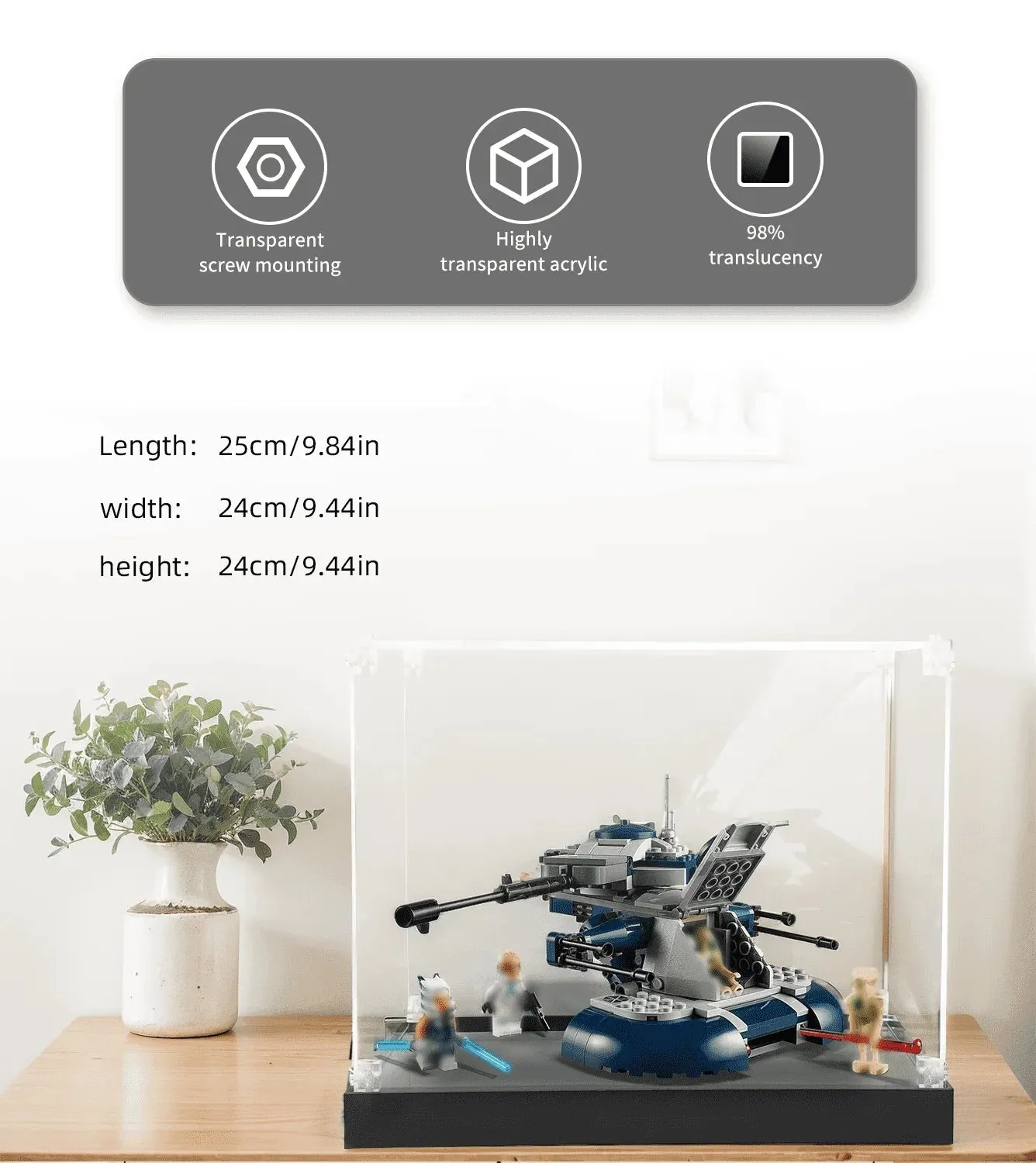 Display Case for Lego Armoured Assault Tank AAT 75283 — 6