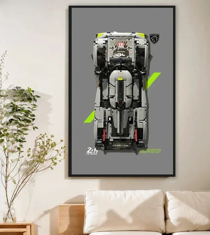Väggmonterad displayram för LEGO 42156 Technic™ PEUGEOT 9X8 24H Le Mans Hybrid Hypercar — 15