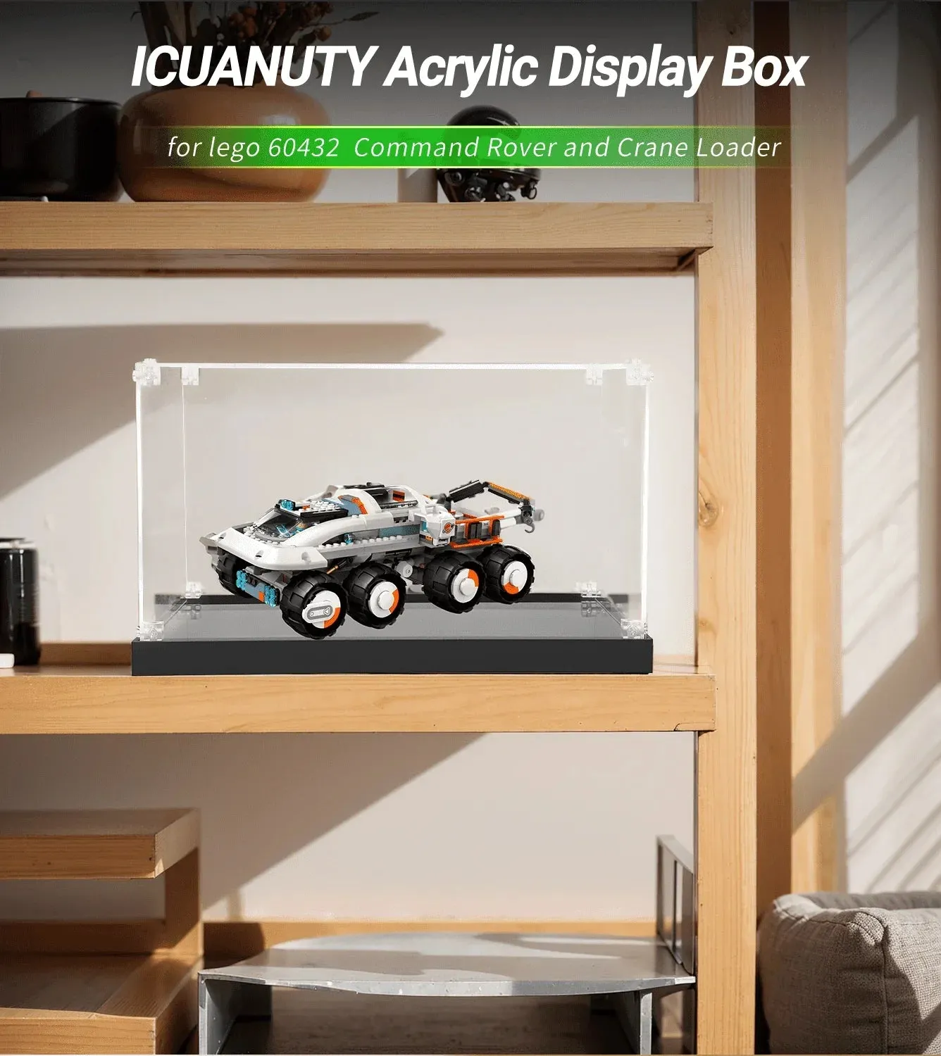 Display case for LEGO Command Rover and Crane Loader 60432 — 2